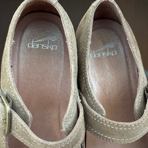 Dansko Sandra Suede Wedge Mary Jane Shoes Taupe Brown EU 40 US 9.5-10 - Picture 5 of 13